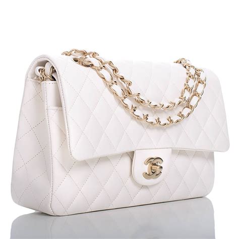 white classic chanel bag|classic chanel bag price.